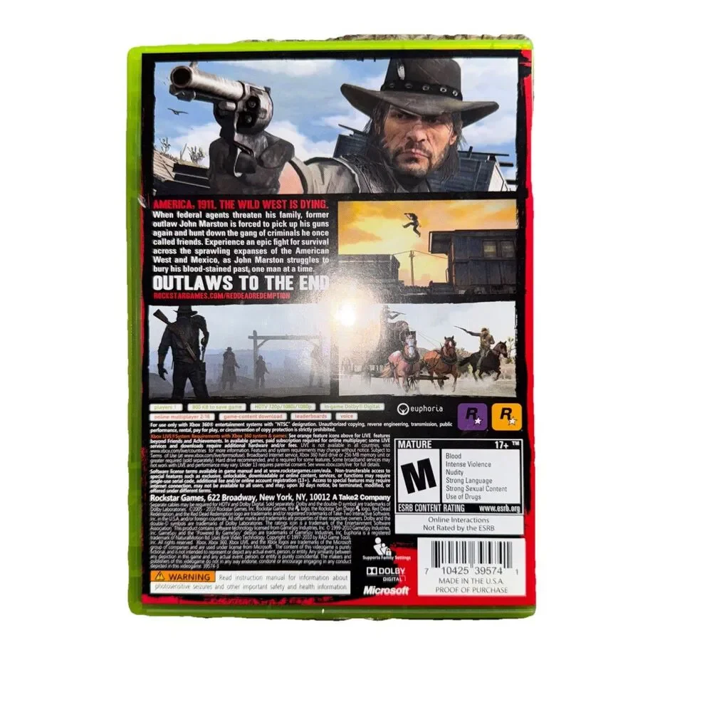 Red Dead Redemption (Microsoft Xbox 360, 2010) Complete w/ Manual & Map - Tested